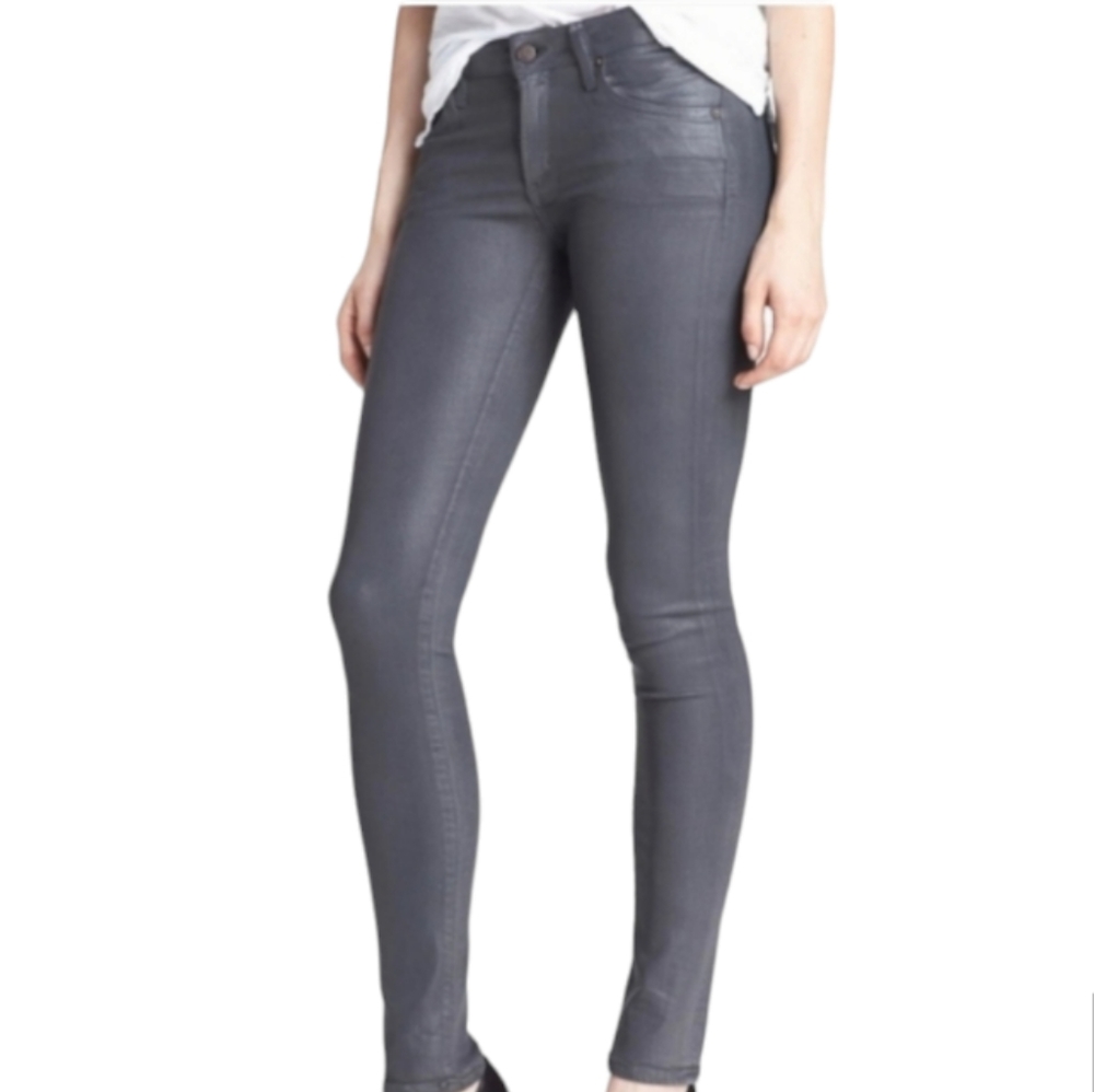 COH Grey Low Rise Coated Jeans 26 Skinny